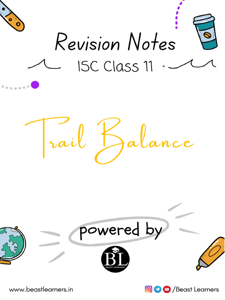 Isc 11 Accountancy TRIAL BALANCE | PDF | Debits And Credits | Financial ...