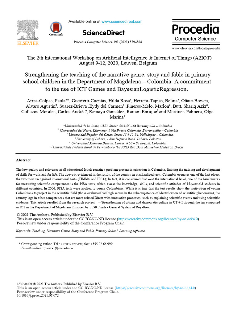 1 s2.0 S1877050921014757 Main | PDF | Cognitive Science | Cognition