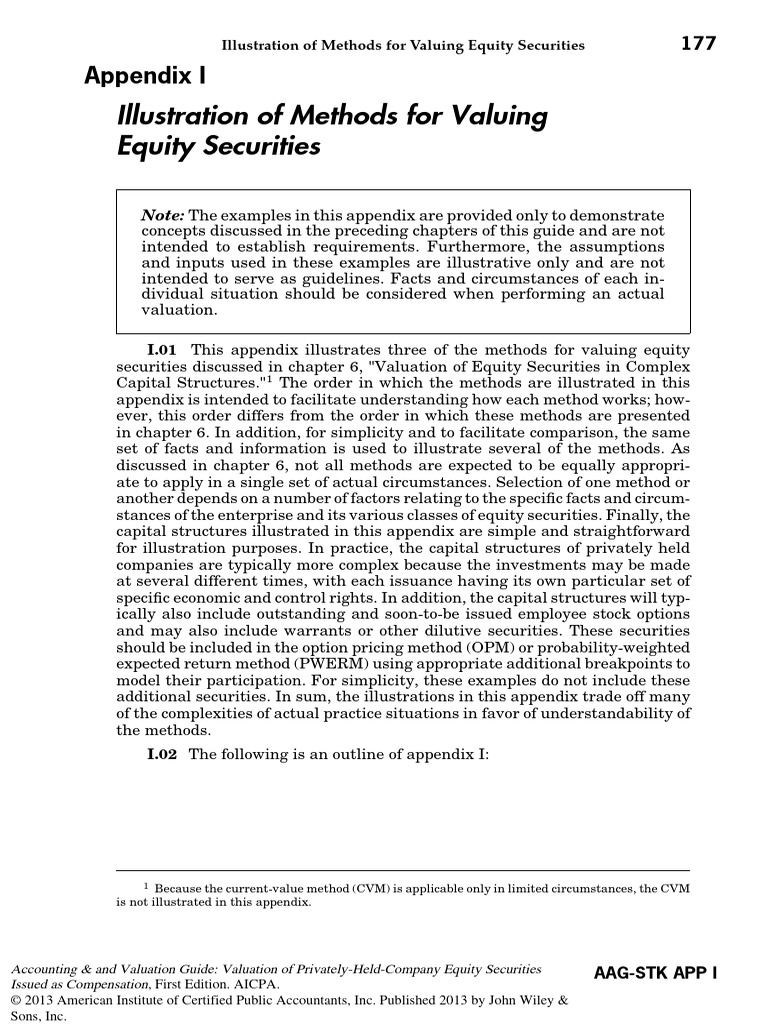 Valuation Methods for Equity Securities | PDF | Stocks | Business Valuation