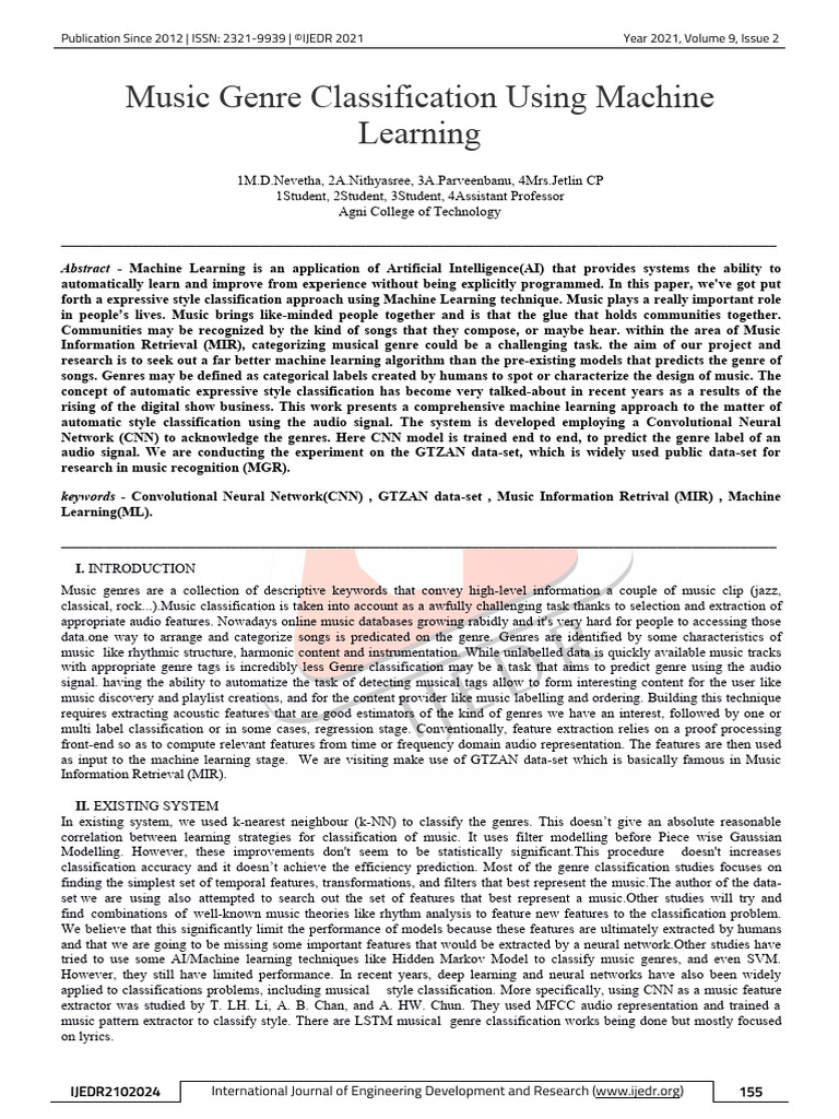 IJEDR2102024 | PDF | Support Vector Machine | Machine Learning
