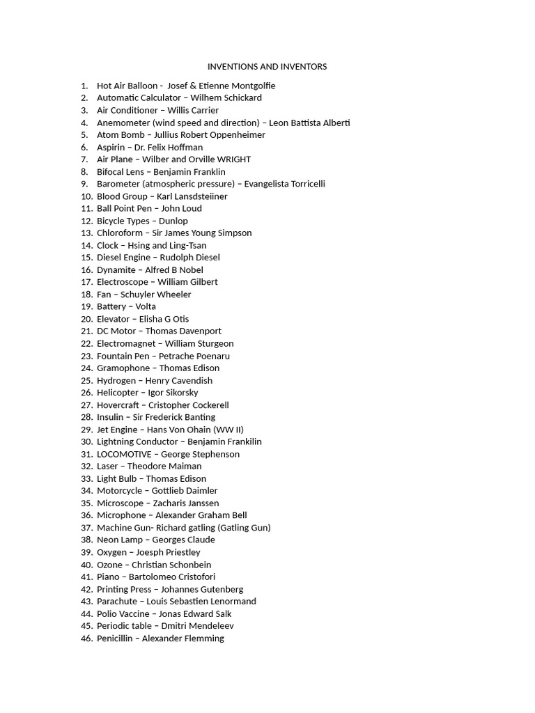 Inventions and Inventors | PDF | Social Science | Science & Mathematics