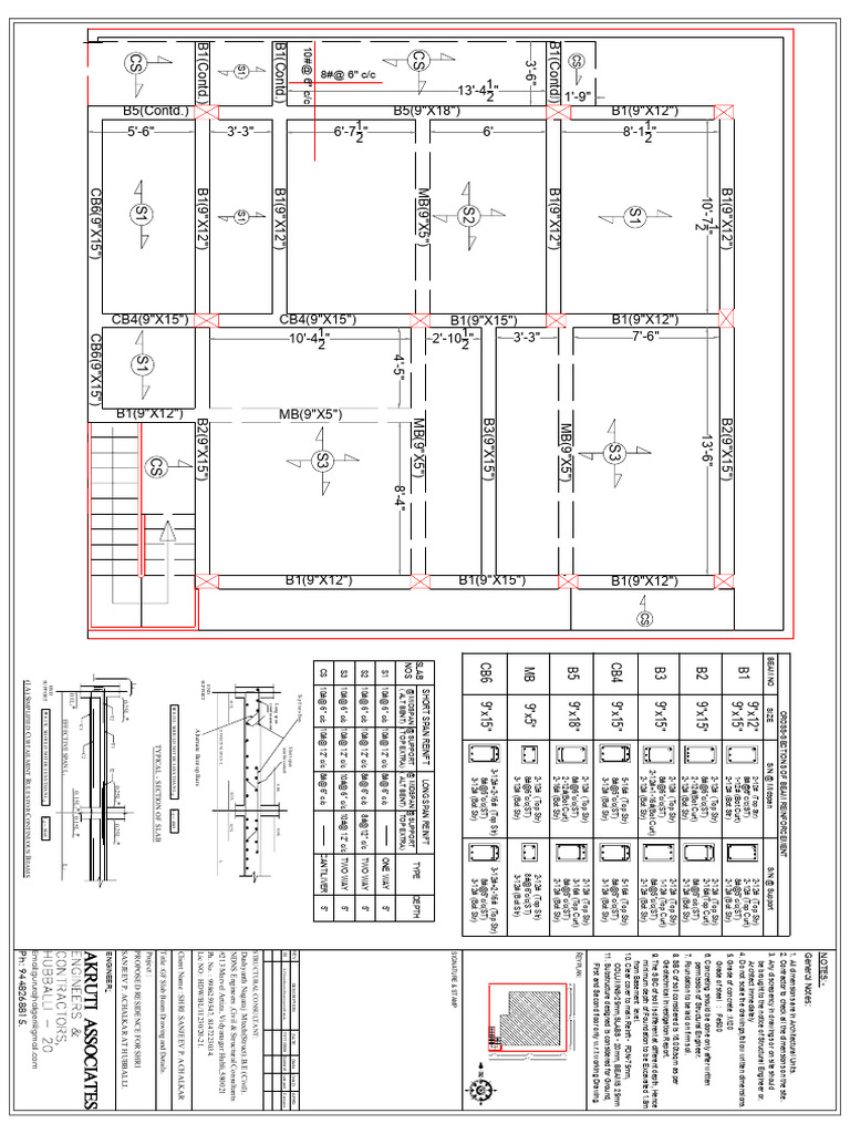 GF Slab Beam Reinforcement Details | PDF | Civil Engineering | Concrete