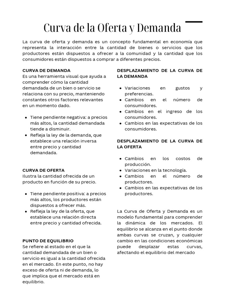 Microeconomía-Curva de La Oferta y La Demanda | PDF | Oferta y demanda ...