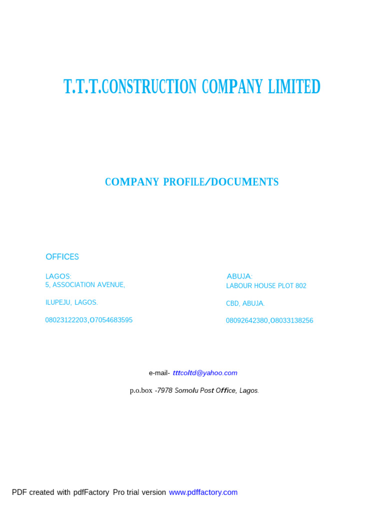 T.T.T. Construction Company Overview | PDF | Audit