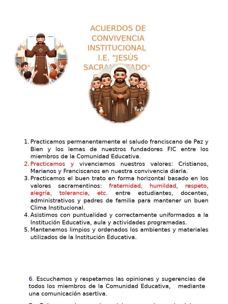 Acuerdos de Convivencia 2024 | PDF | Salud y bienestar | Ciencia y ...