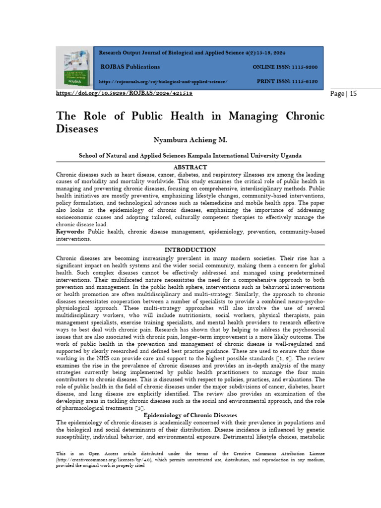 The Role of Public Health in Managing Chronic Diseases (WWW - Kiu.ac ...