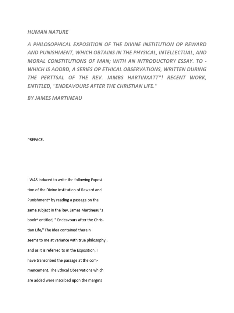 Human Nature, A Philosophical E - James Martineau | PDF