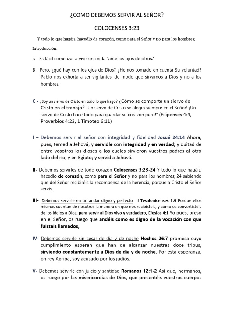 Cómo Servir al Señor con Integridad | PDF | Cristo (título) | Amor