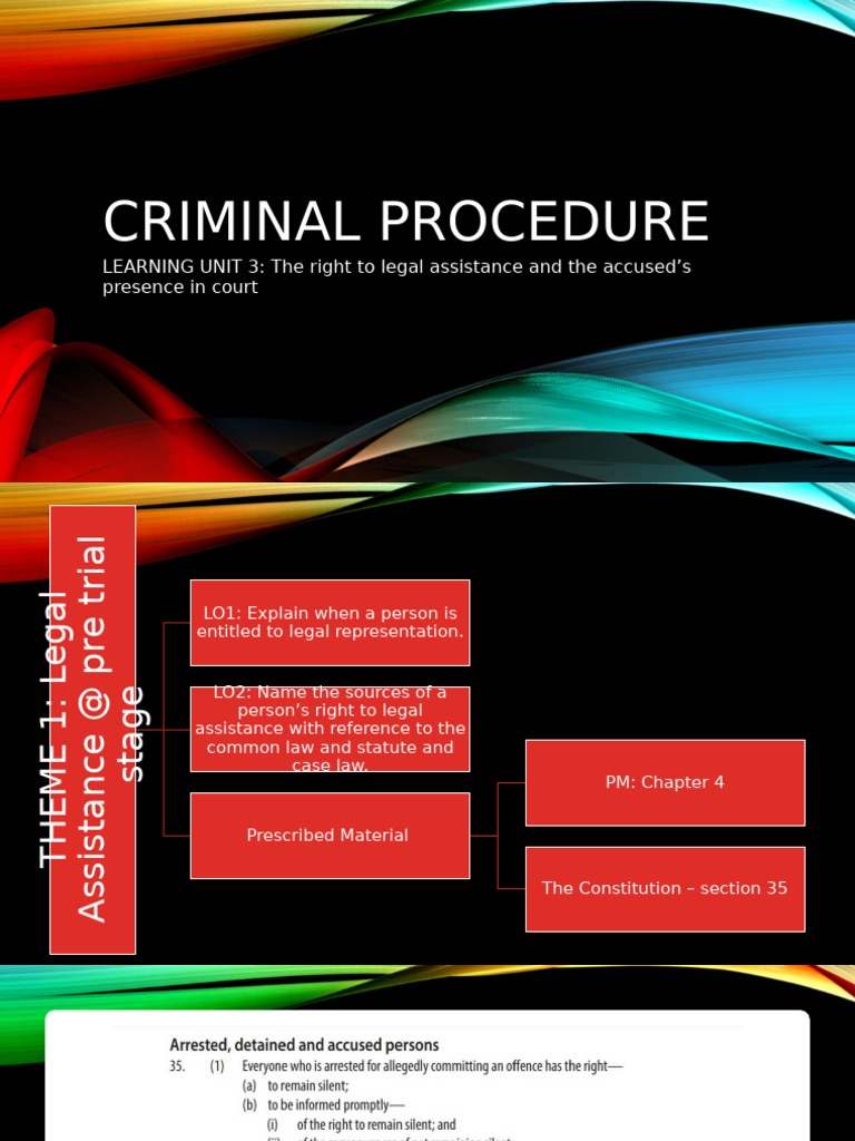 Legal Assistance Rights in Criminal Procedure | PDF | Criminal ...