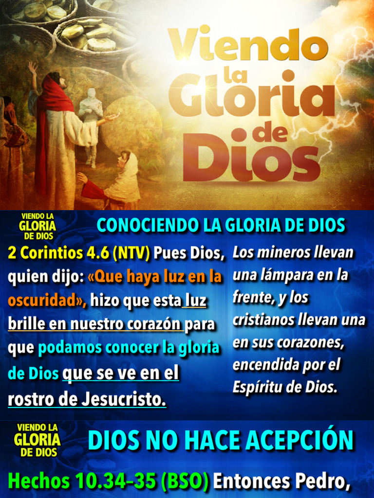 La Gloria de Dios en Nuestras Vidas | PDF | Jesús | Creencia y doctrina ...