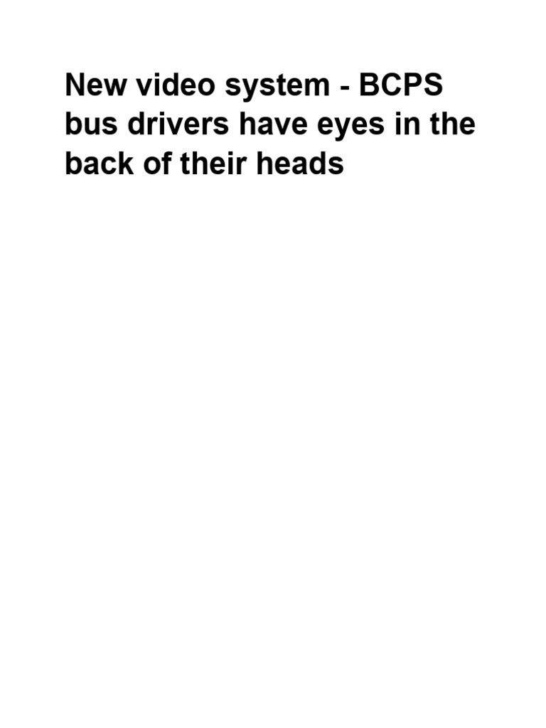 BCPS Enhances Bus Safety with New Cameras | PDF | Computers ...
