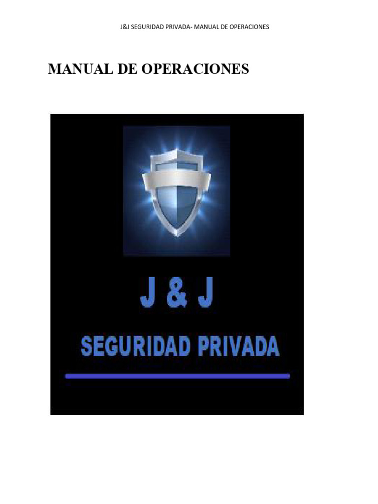 Manual de Operaciones de Seguridad Privada | PDF | Valores | Policía