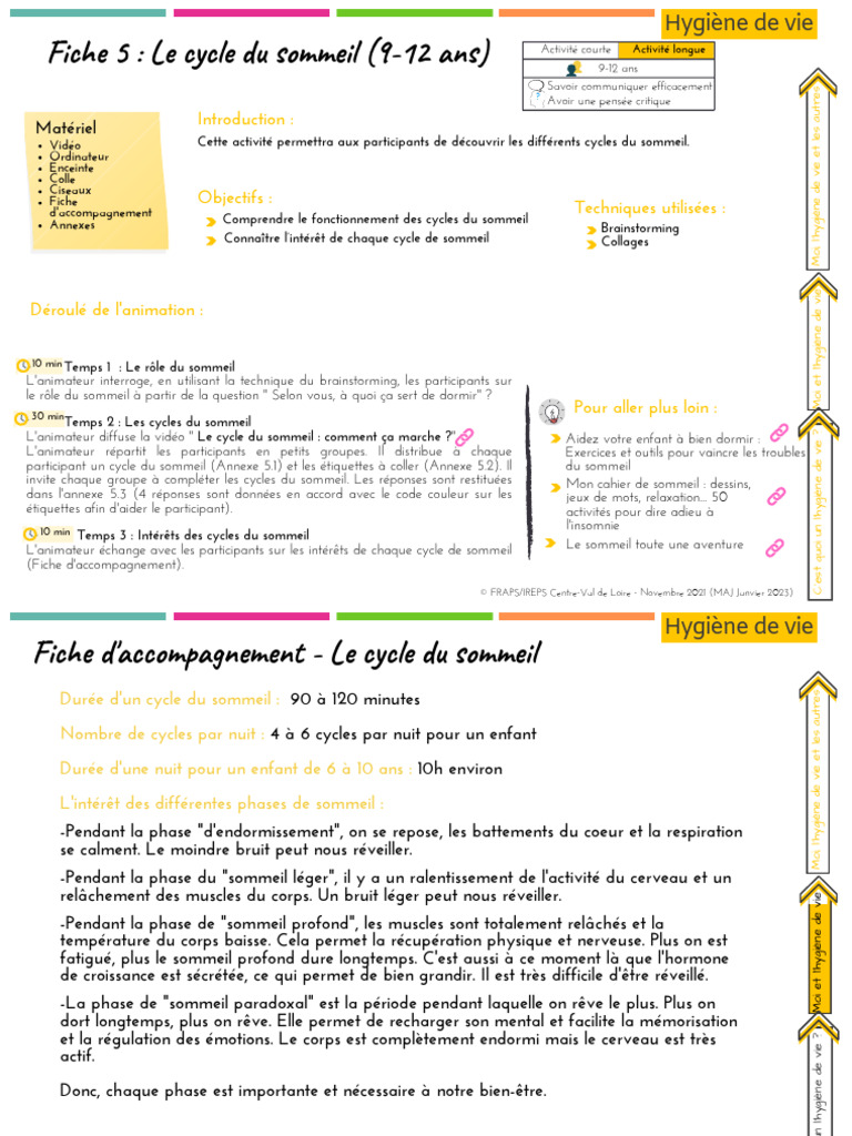 Comprendre les cycles du sommeil enfant | PDF | Sommeil | Physiologie ...