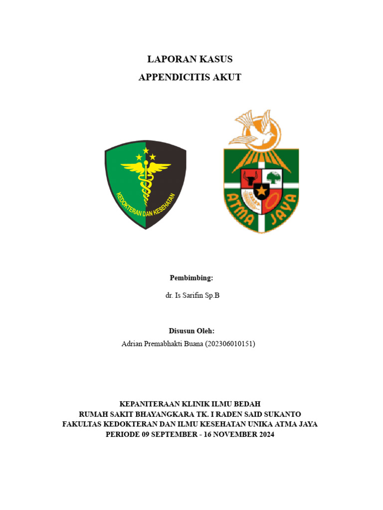 Laporan Kasus Appendicitis Akut | PDF