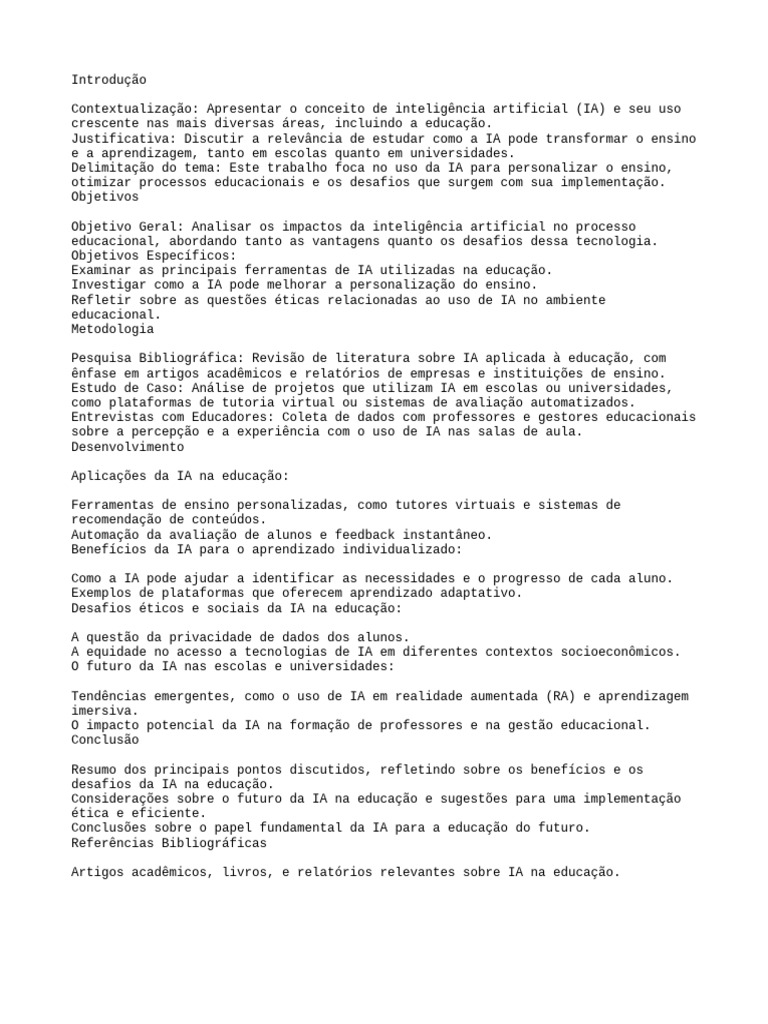 Impactos da IA na Educação Moderna | PDF | Inteligência artificial ...
