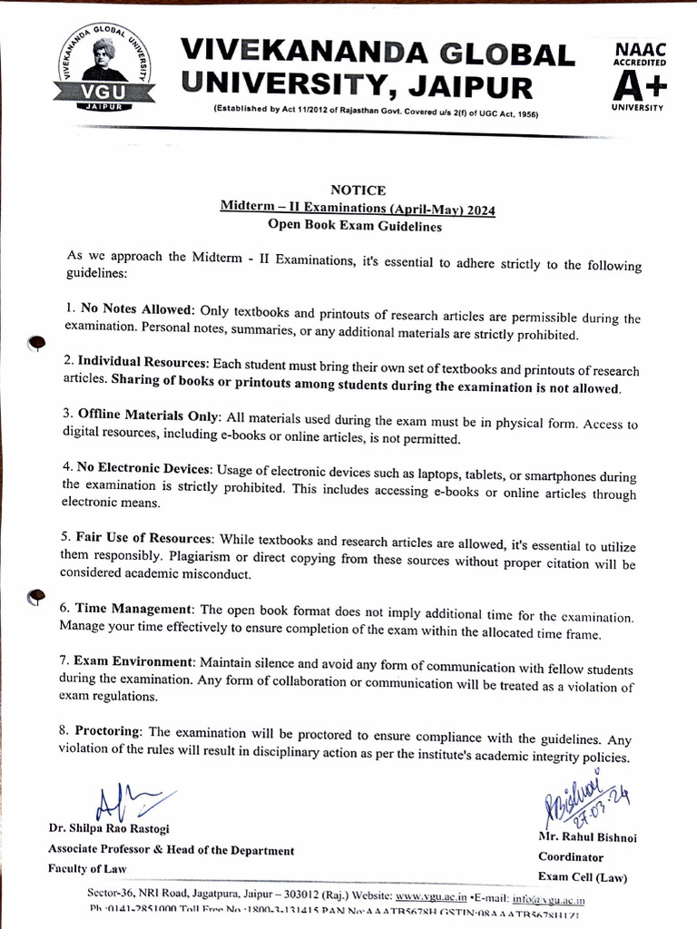 Open Book Exam Guidelines 2024 | PDF | Academia