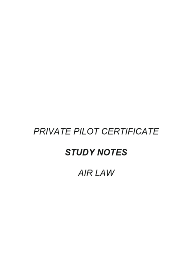 Private Pilot Certificate Study Notes | PDF | Visual Flight Rules ...