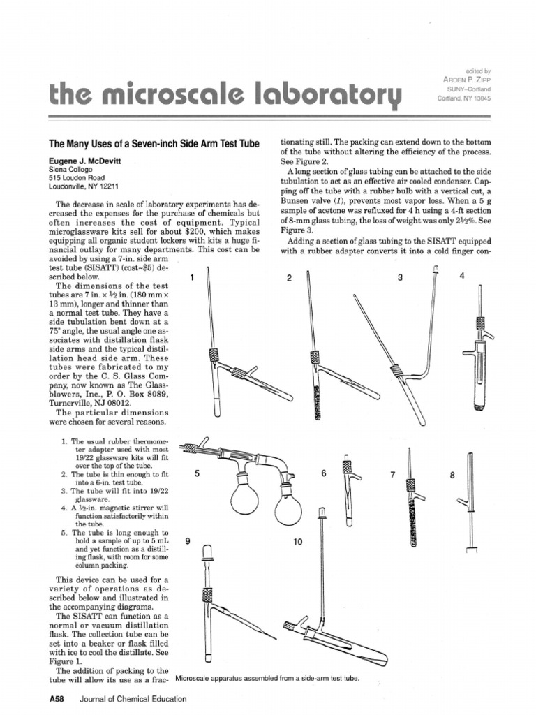 McDevitt The Many Uses of A Seven Inch Sidearm Test Tube | PDF ...
