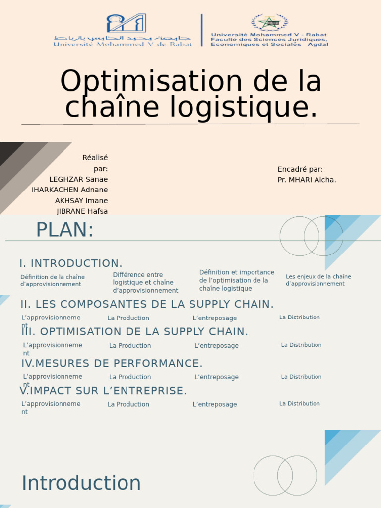 Optimisation de la chaîne logistique | PDF | Logistique | Entrepôt