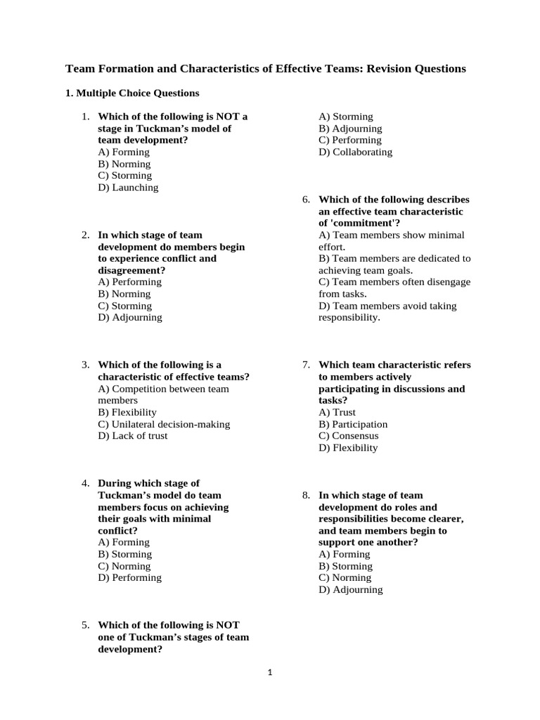 Characteristics of Effective Teams | PDF | Behavioural Sciences ...