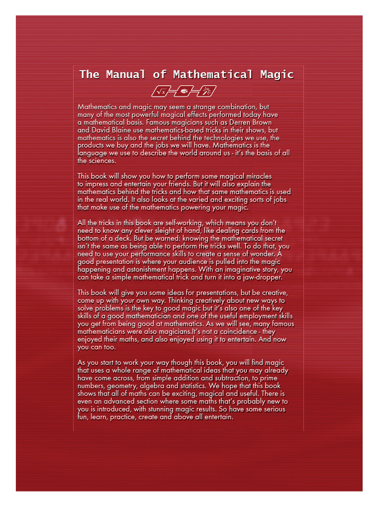 Manual Mathematic of Magic | PDF | Career & Growth | Self-Improvement