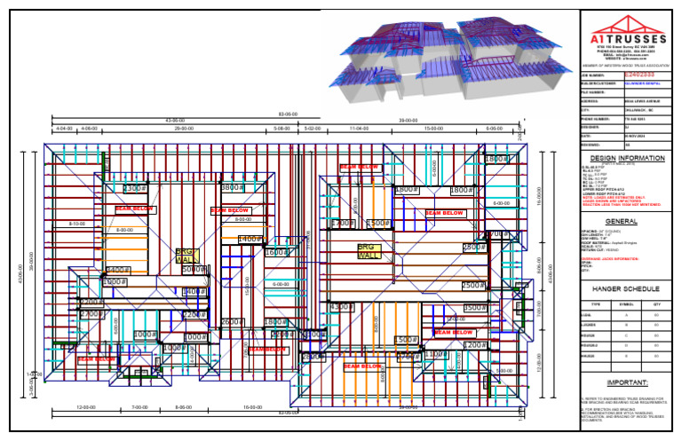 Truss Layout e2402333 | PDF | Roof | Truss