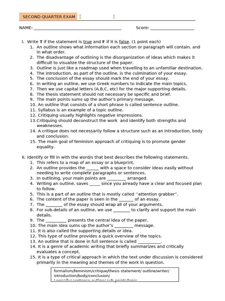 EAPP 2nd Quarter | PDF | Essays | Thesis