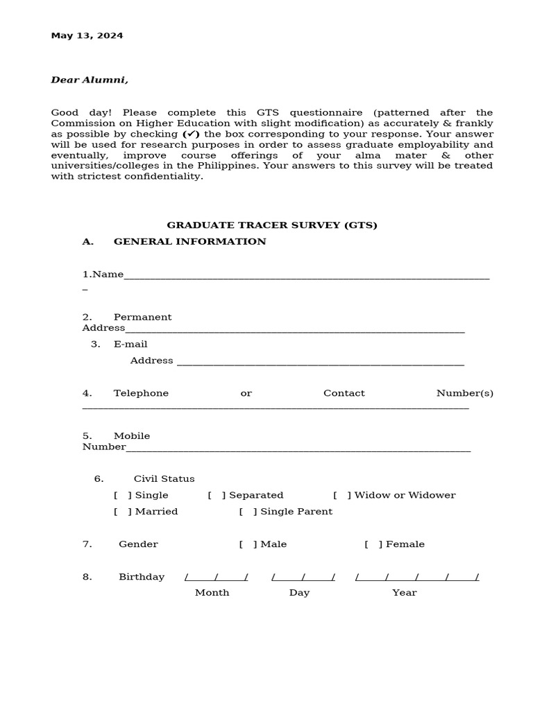 Tracer Study SQ | PDF