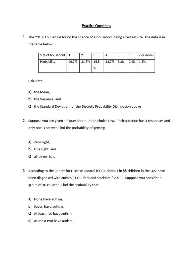 Practice Questions 2 | PDF