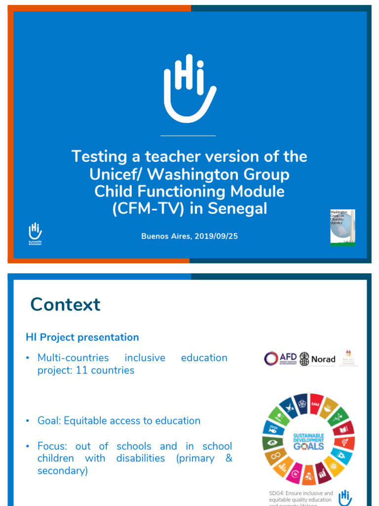 Testing A Teacher Version of The Unicef/ Washington Group Child ...