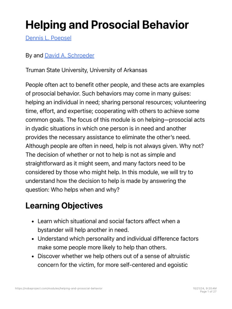 Understanding Prosocial Behavior | PDF | Altruism | Empathy