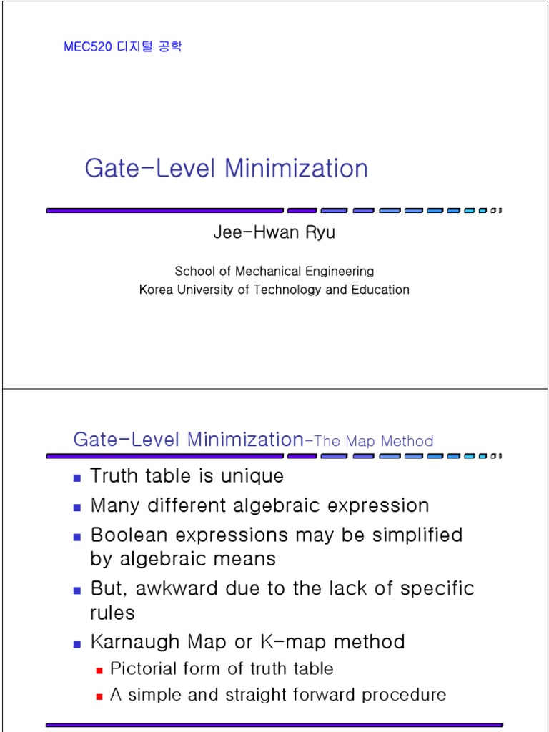 Chapter3 Gate Level Minimization PDF Mathematical Logic Logic