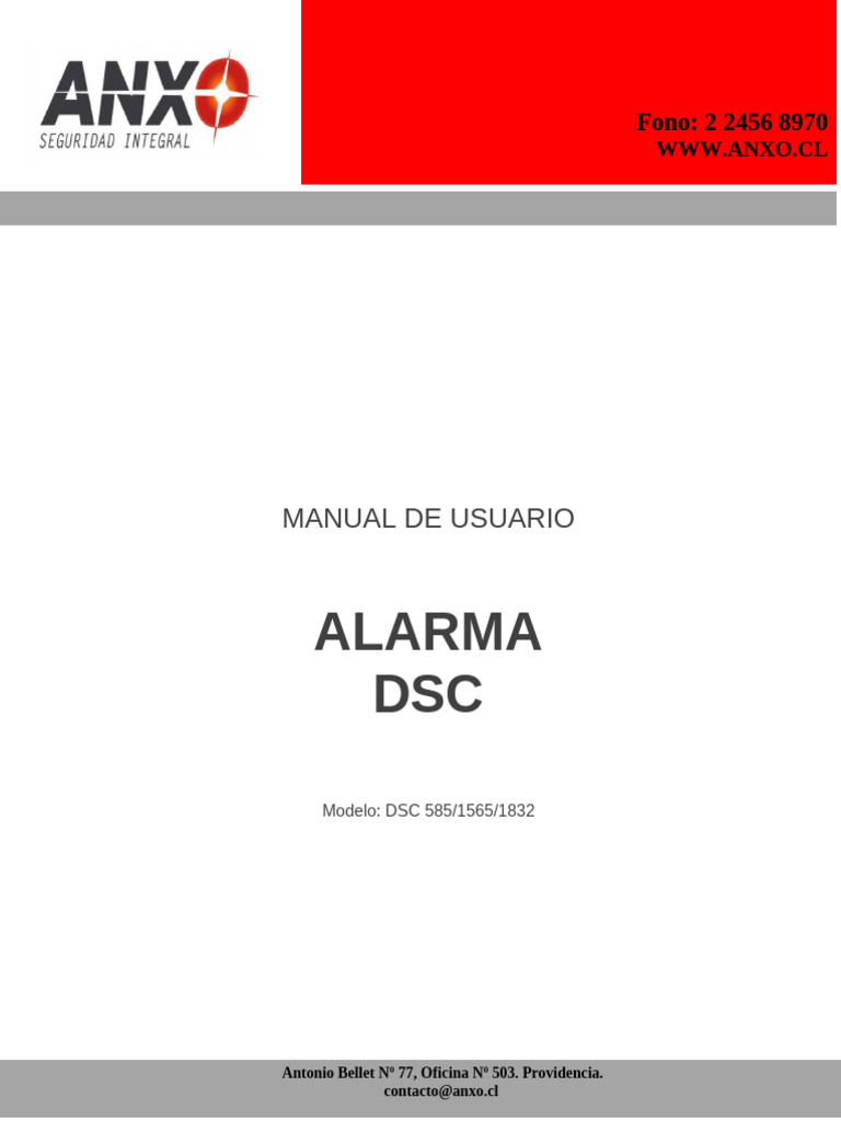 Manual Usuario Alarma DSC 585/1565/1832 | PDF | Informática