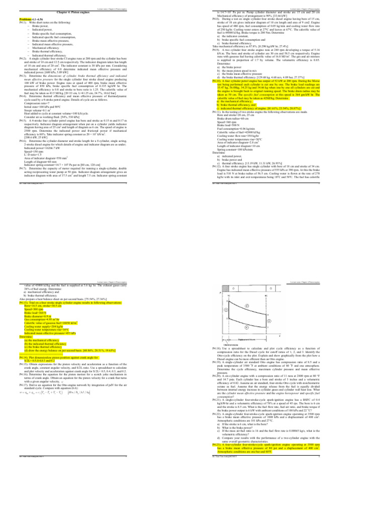4 Piston Engine Problems Pdf Diesel Engine Engines