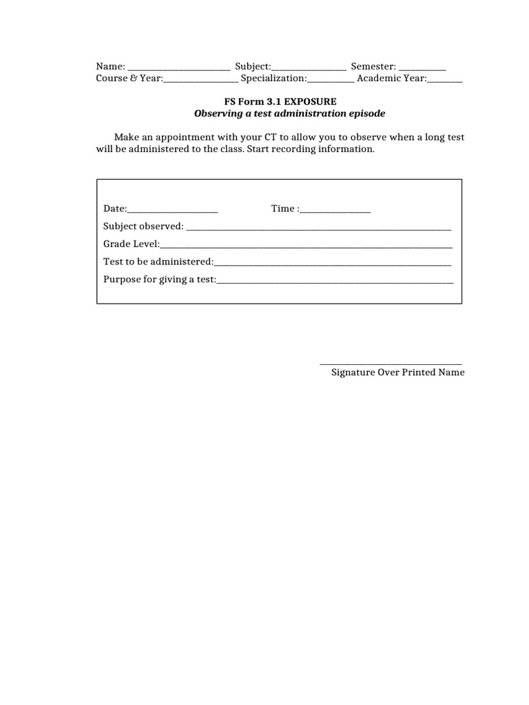 FS-Form-3.1-3.5 | PDF | Teachers | Educational Assessment