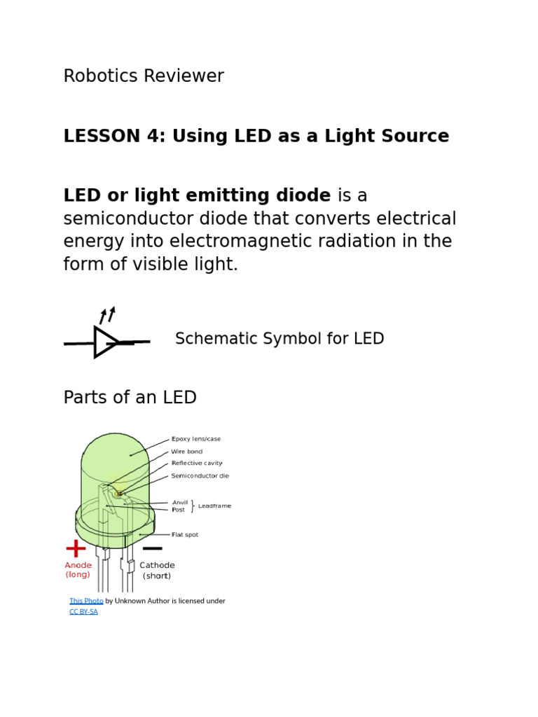 LED Basics for Robotics Lesson 4 | PDF | Science & Mathematics ...