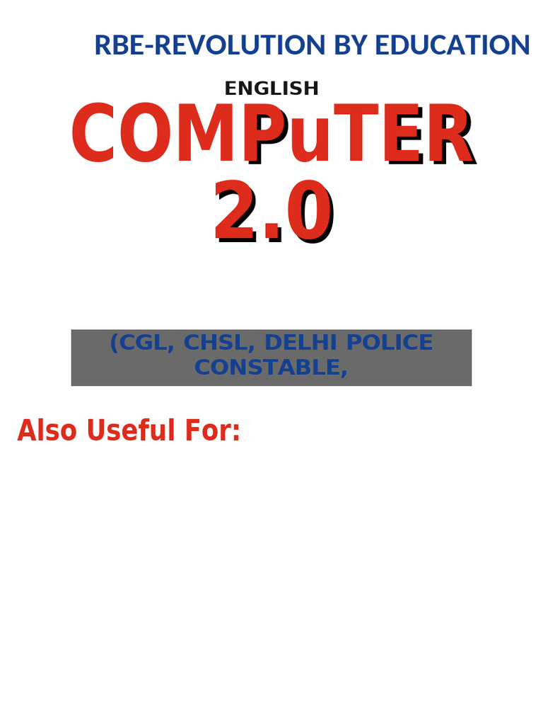 RBE Computer 2.0 for SSC Exams | PDF | Computer Data Storage | Byte