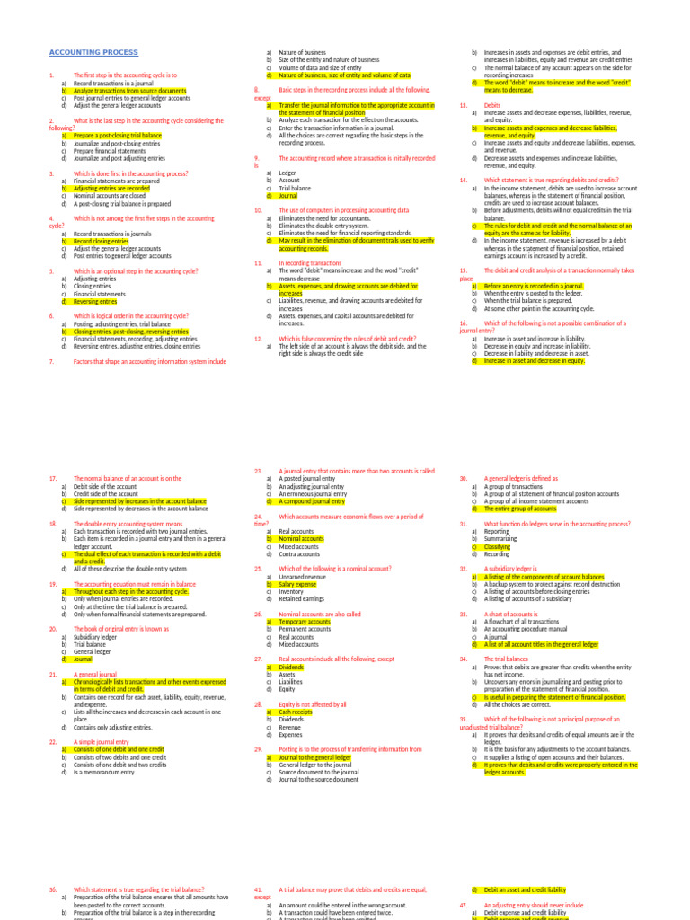 ACCOUNTING-PROCESS | PDF | Debits And Credits | Expense