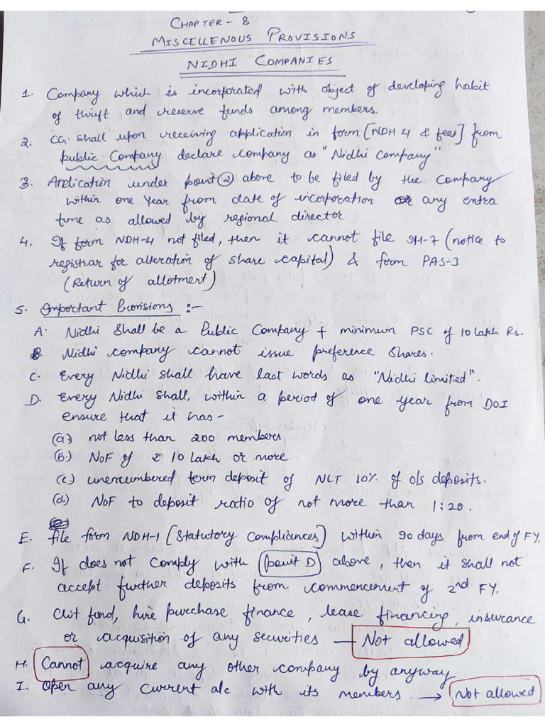 Miscellenous Chapter - Handwritten Notes | PDF