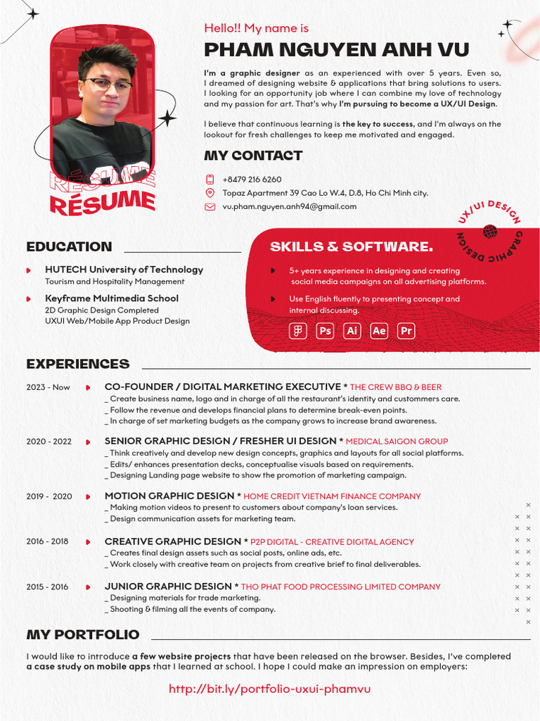 Aspiring UX/UI Designer CV | PDF | Graphic Design | Ho Chi Minh City