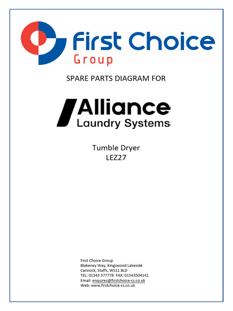 Spare Parts Diagram For: Tumble Dryer LEZ27 | PDF | Clothes Dryer ...