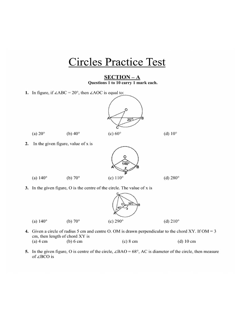 9th Circles Practice Test. | PDF