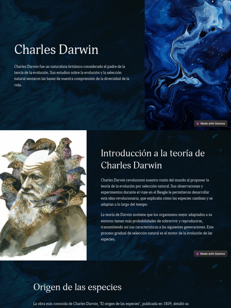 Teoría de la Evolución de Darwin | PDF | Evolución | Seleccion natural