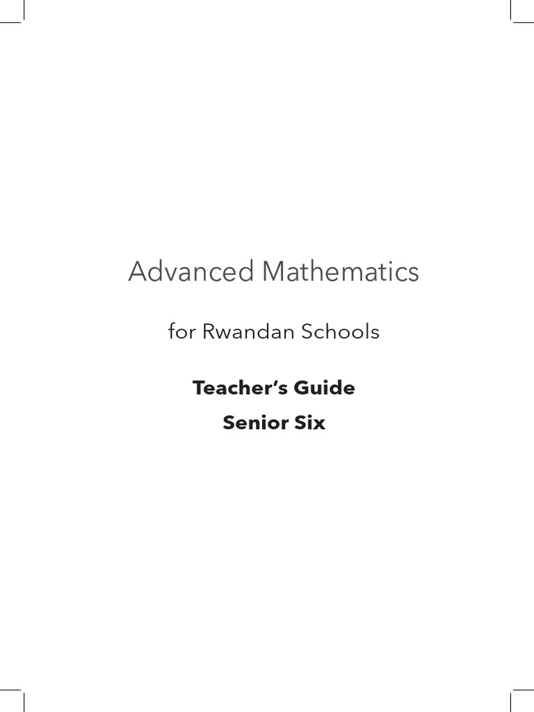 Advanced Mathematics S6 TG | PDF | Educational Assessment | Learning