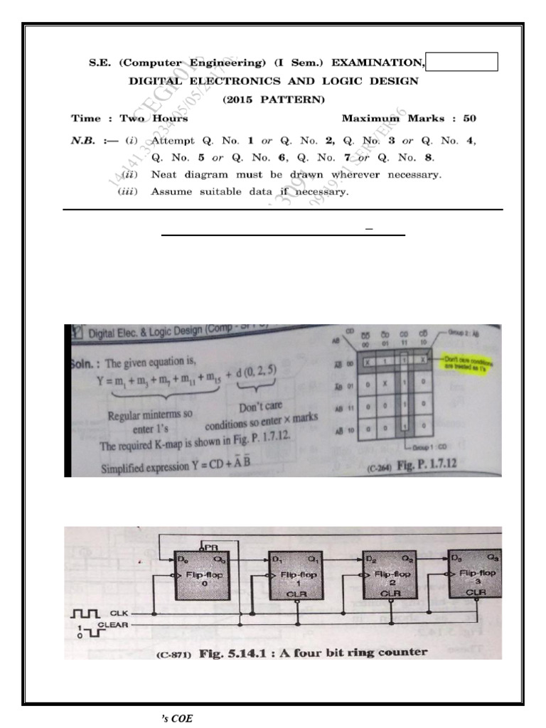 Digital Logic Design Model Answers | PDF | Digital Electronics | Logic Gate
