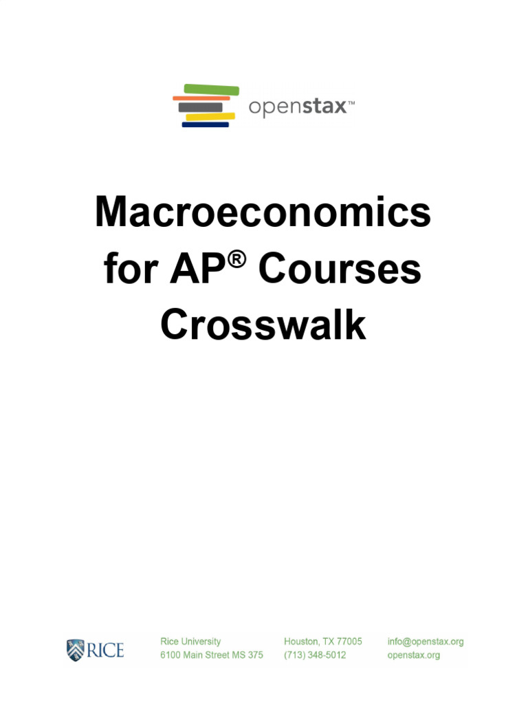 Openstax macro for ap courses crosswalk pdf macroeconomics economics
