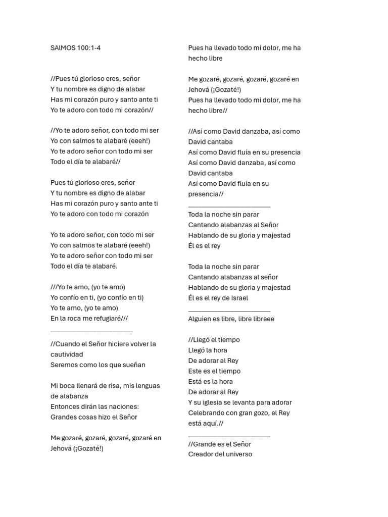 Alabanza y adoración a Dios en Salmos | PDF | Salmos | Himnos Cristianos