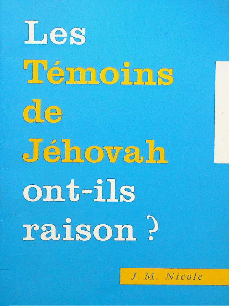 Les témoins de Jéhovah ontils raison JM (1) PDF