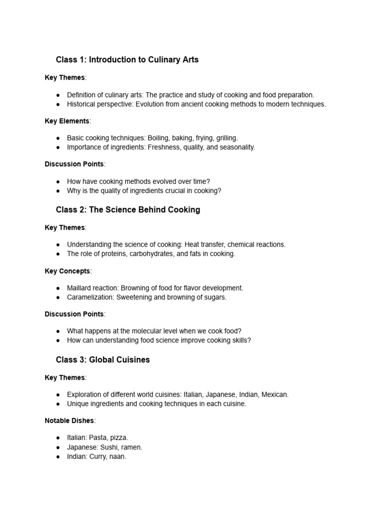 Culinary Arts: Techniques & Nutrition | PDF | Cooking, Food & Wine