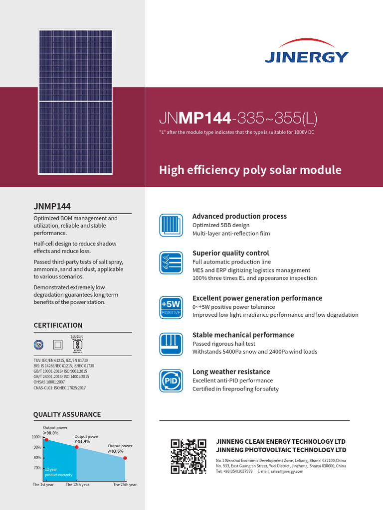 JINERGY | PDF | Solar Panel | Direct Current